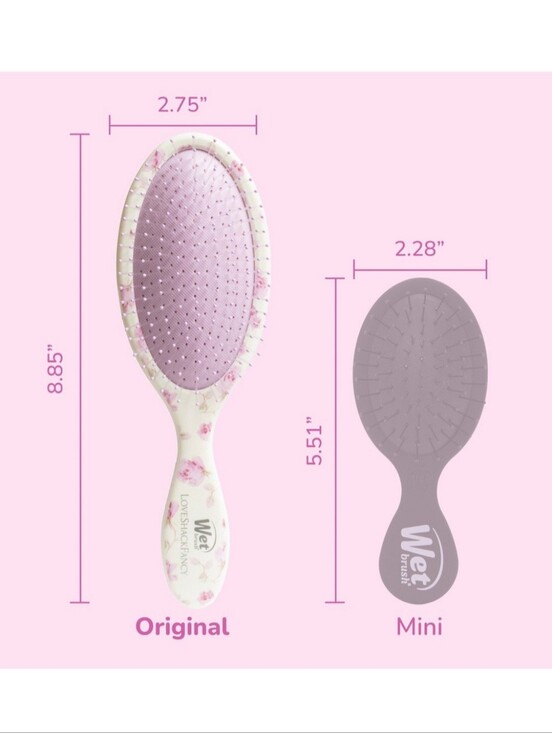 NWT LoveShackFancy x Wet Brush Original Detangler Hair Brush– Ribbon Rosa Flora main image 11